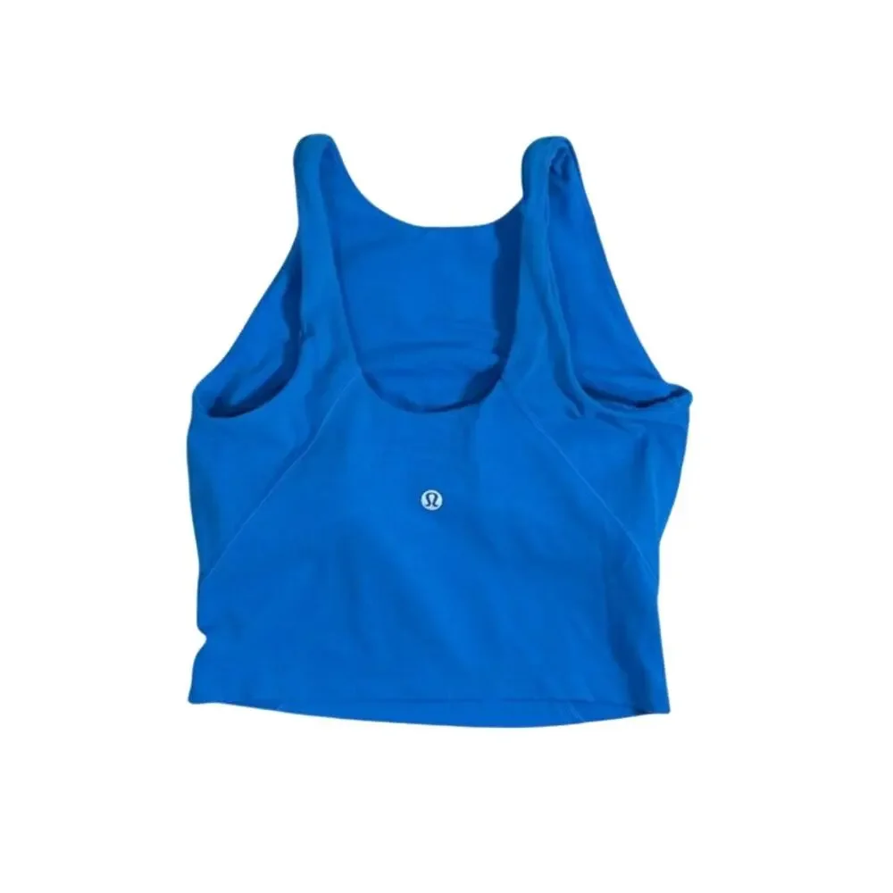 Lululemon Align High Neck Crop Casual Blue Athletic Tank Top Size 2